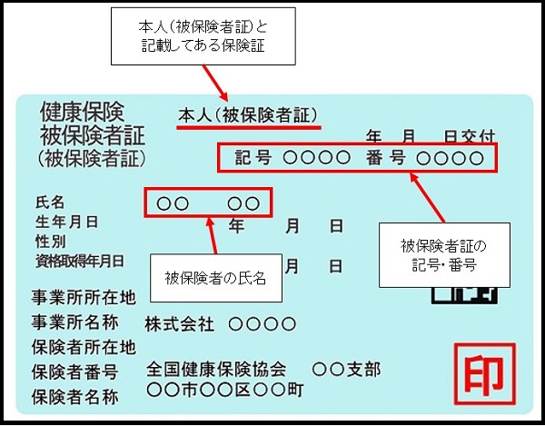 保険証の例