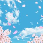 桜の空のイラスト