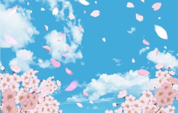 桜の空のイラスト
